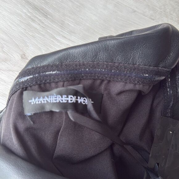 Manière De Voir Vegan Leather Biker Corset Black Size 2 Nwt - Picture 10 of 10